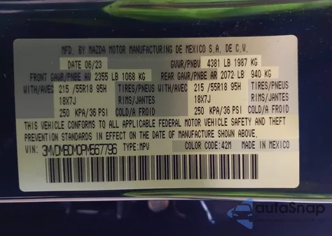 2023 Mazda Cx-30 2.5 S Premium from USA, damaged, VIN 3MVDMBDMOPM567796